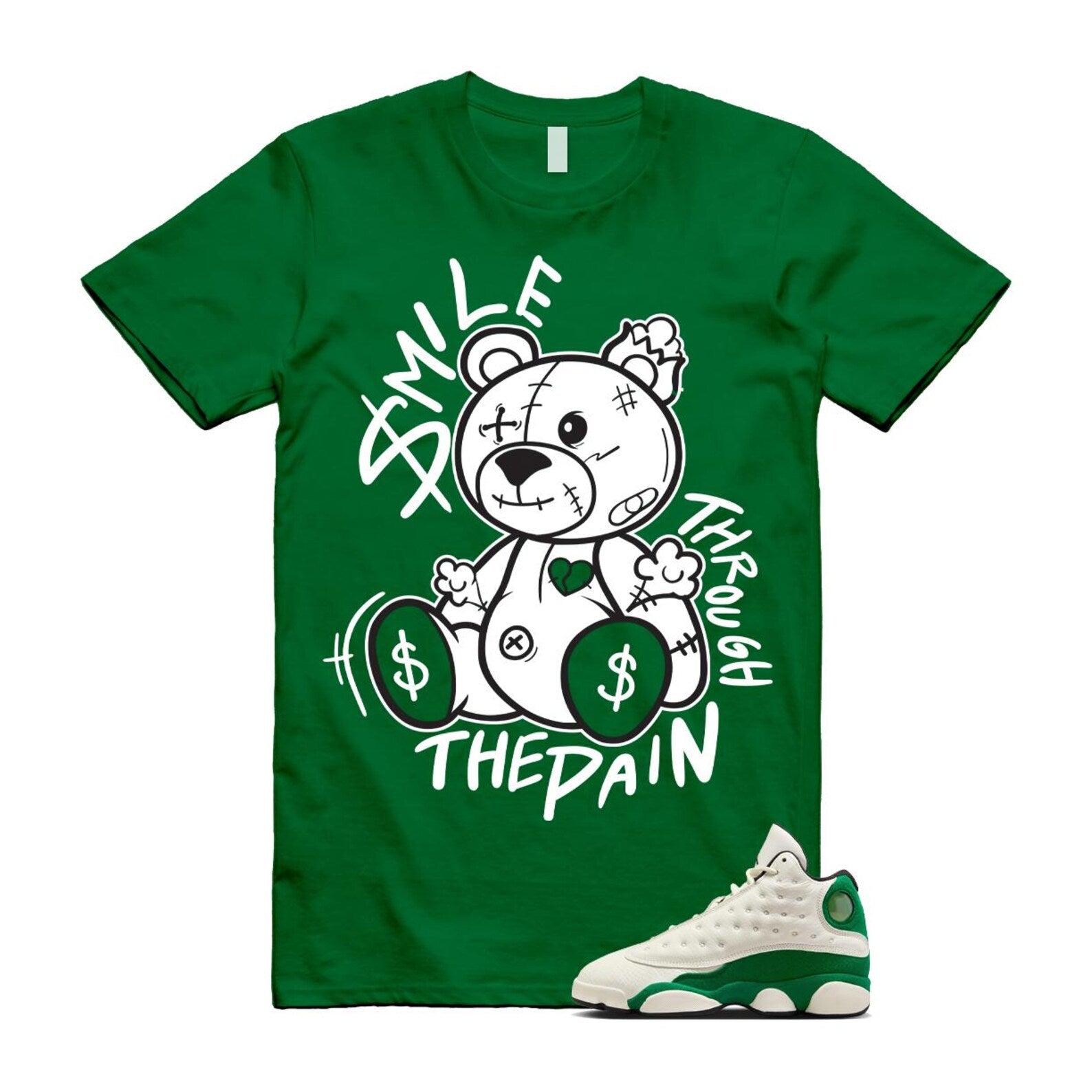13 Pine Green White Black Shirt To Match Smile Through The Pain T-Shirt 2025