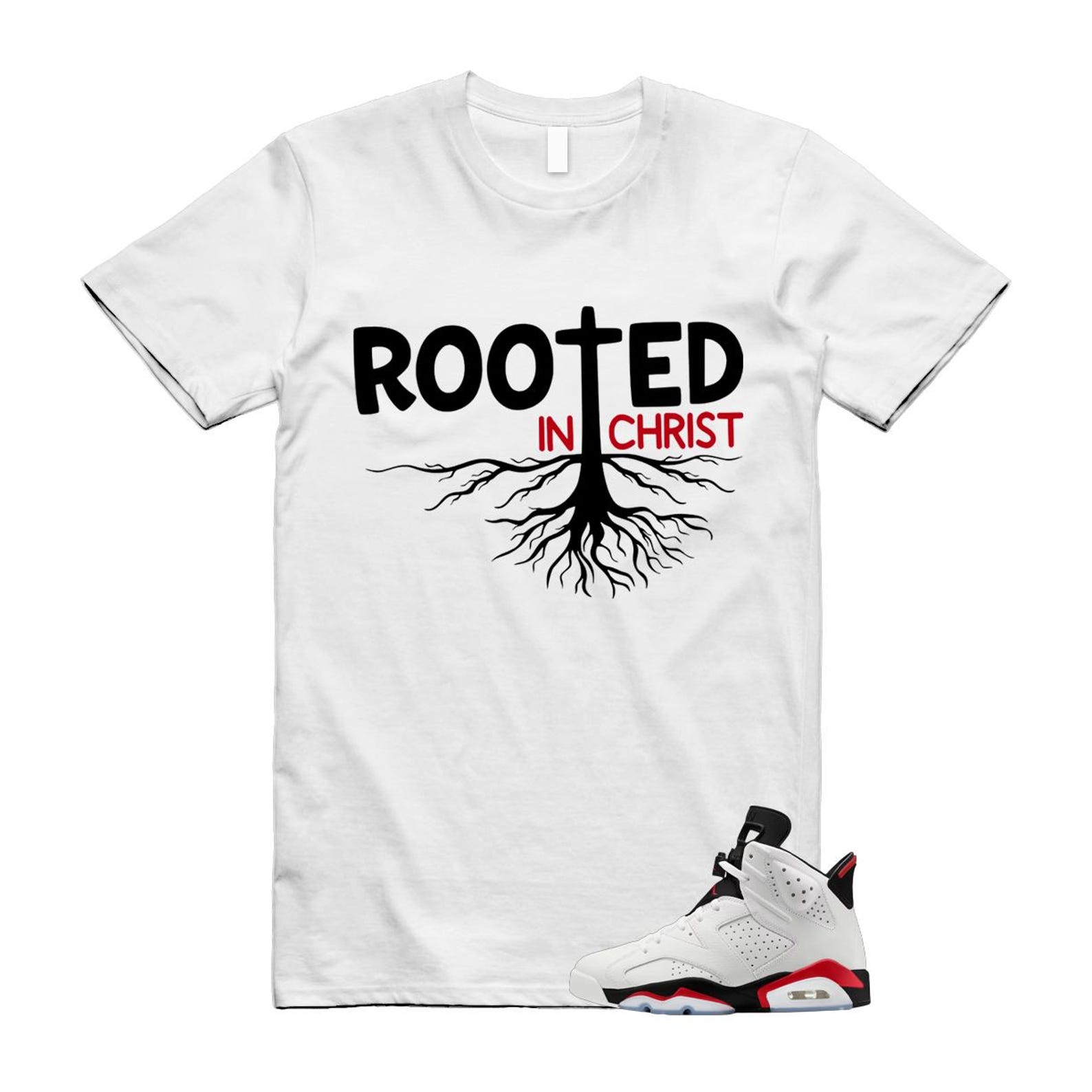 6 Fire Red Summit White Black Shirt To Match Rooted T-Shirt 2025