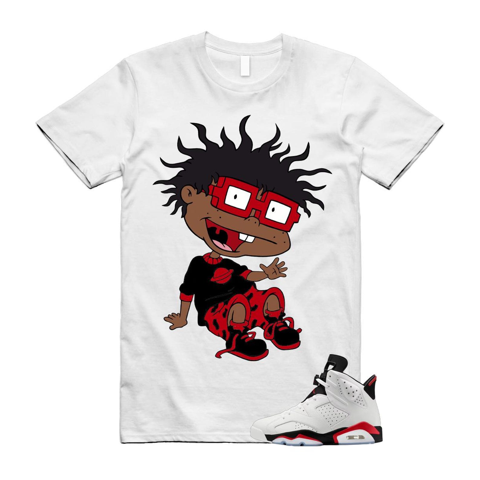 6 Fire Red Summit White Black Shirt To Match Finster T-Shirt 2025