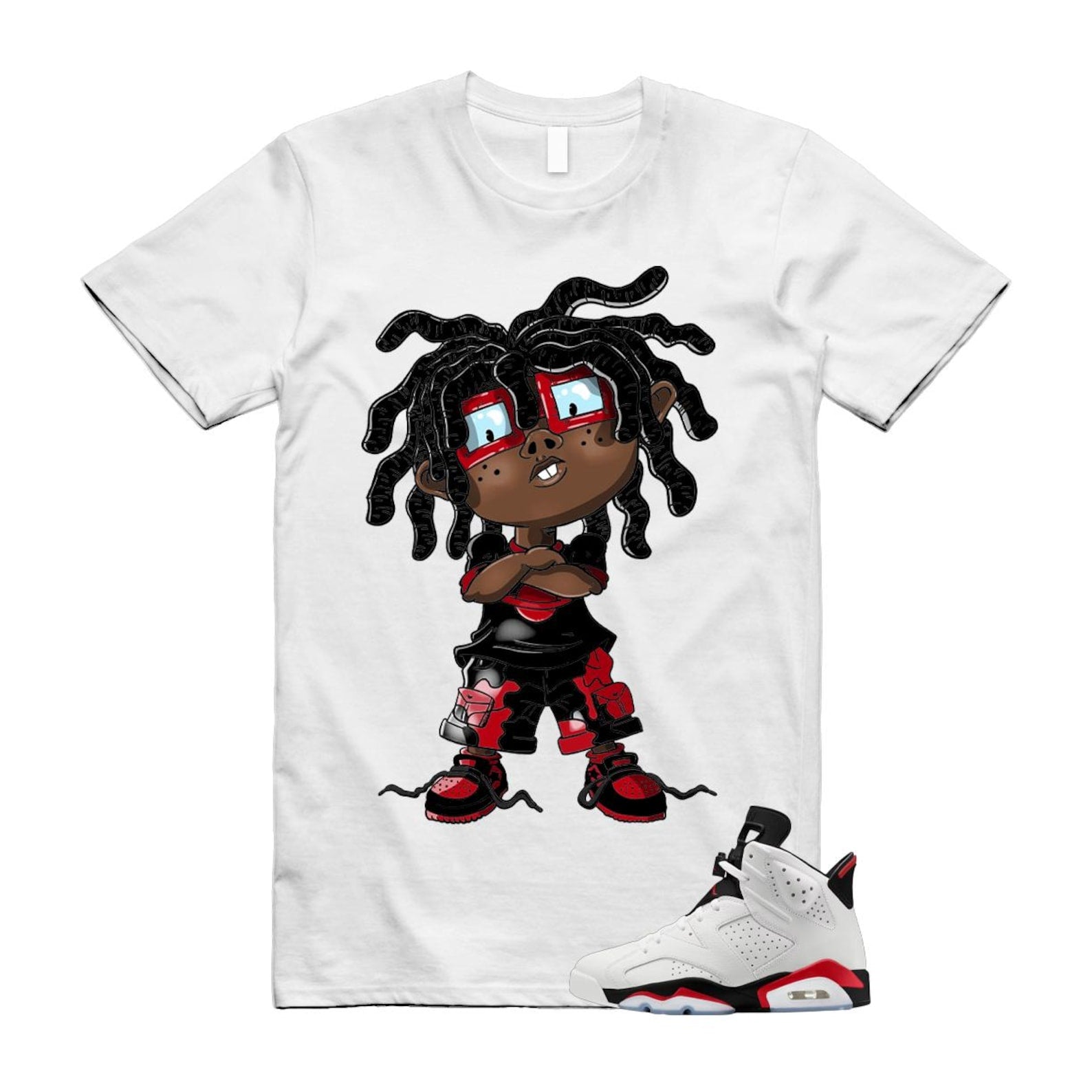 6 Fire Red Summit White Black Shirt To Match Chongo T-Shirt 2025