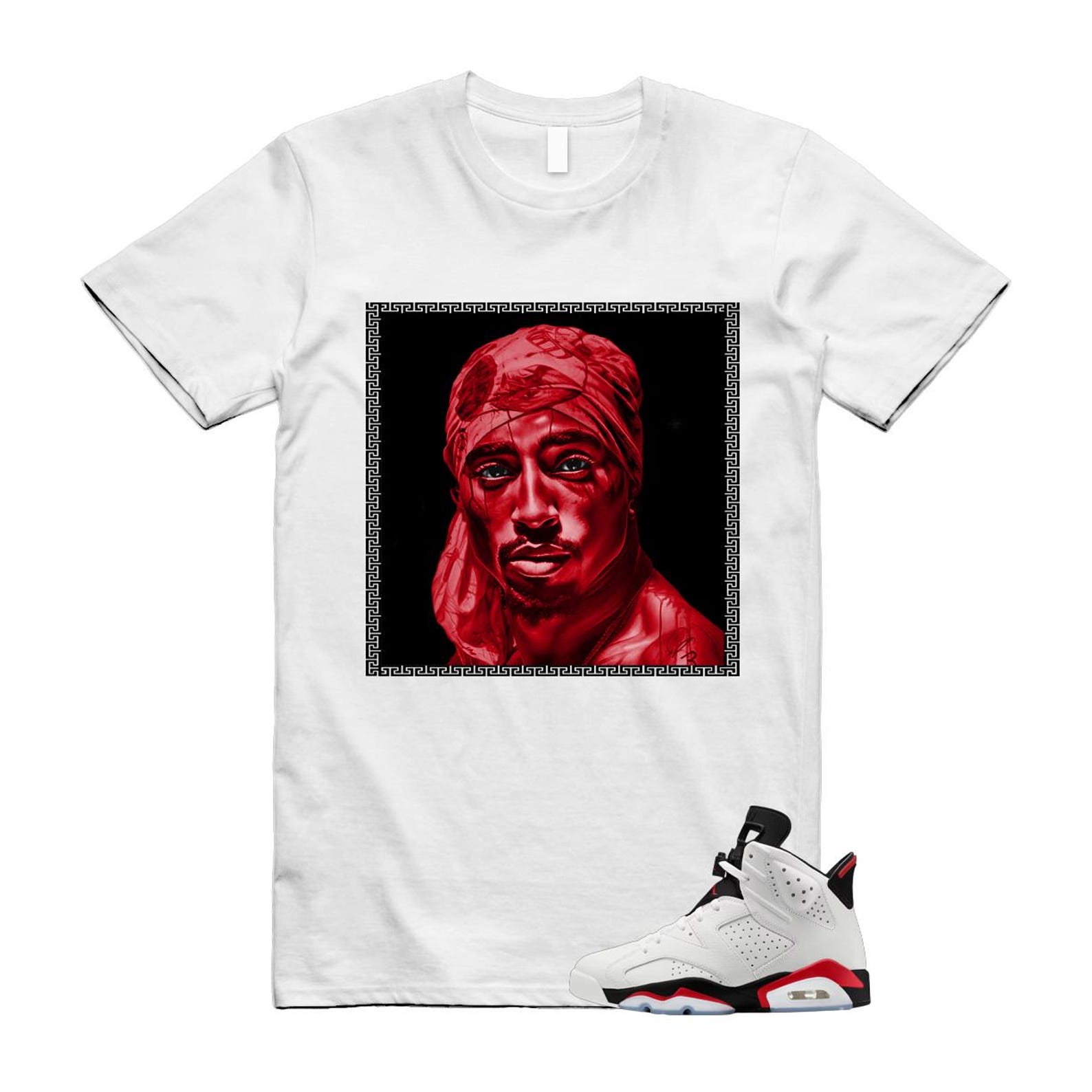 6 Fire Red Summit White Black Shirt To Match Pac T-Shirt 2025