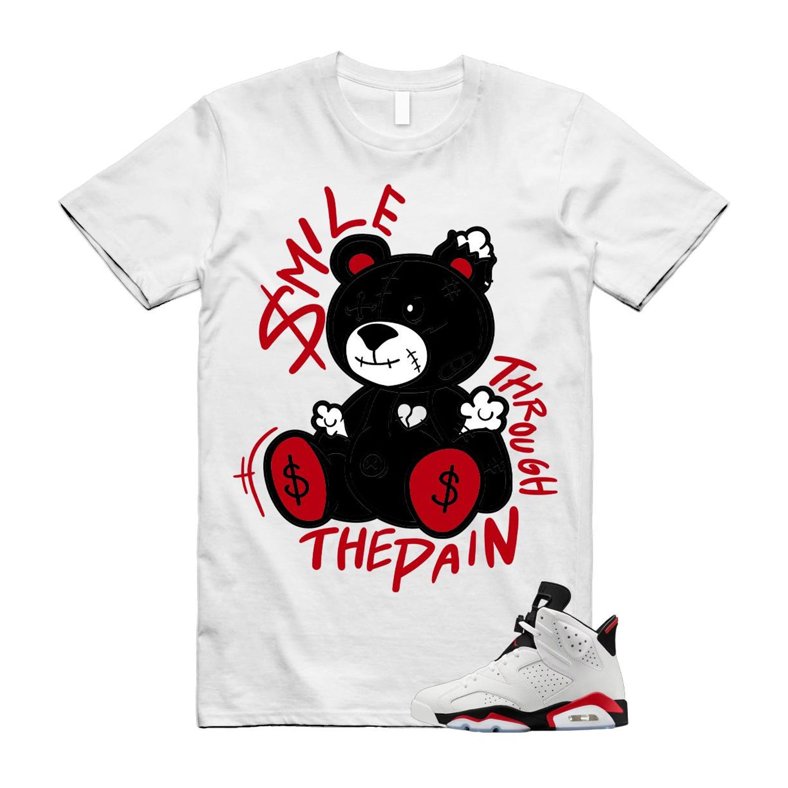 6 Fire Red Summit White Black Shirt To Match Smile Through The Pain T-Shirt 2025