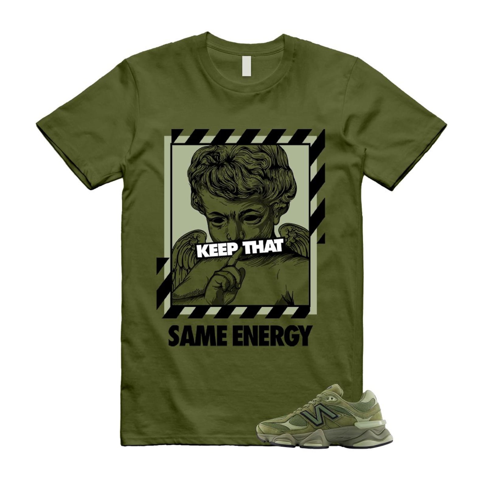New Balance 9060 Dark Olivine Green Olive Shirt To Match Same Energy T-Shirt 2025