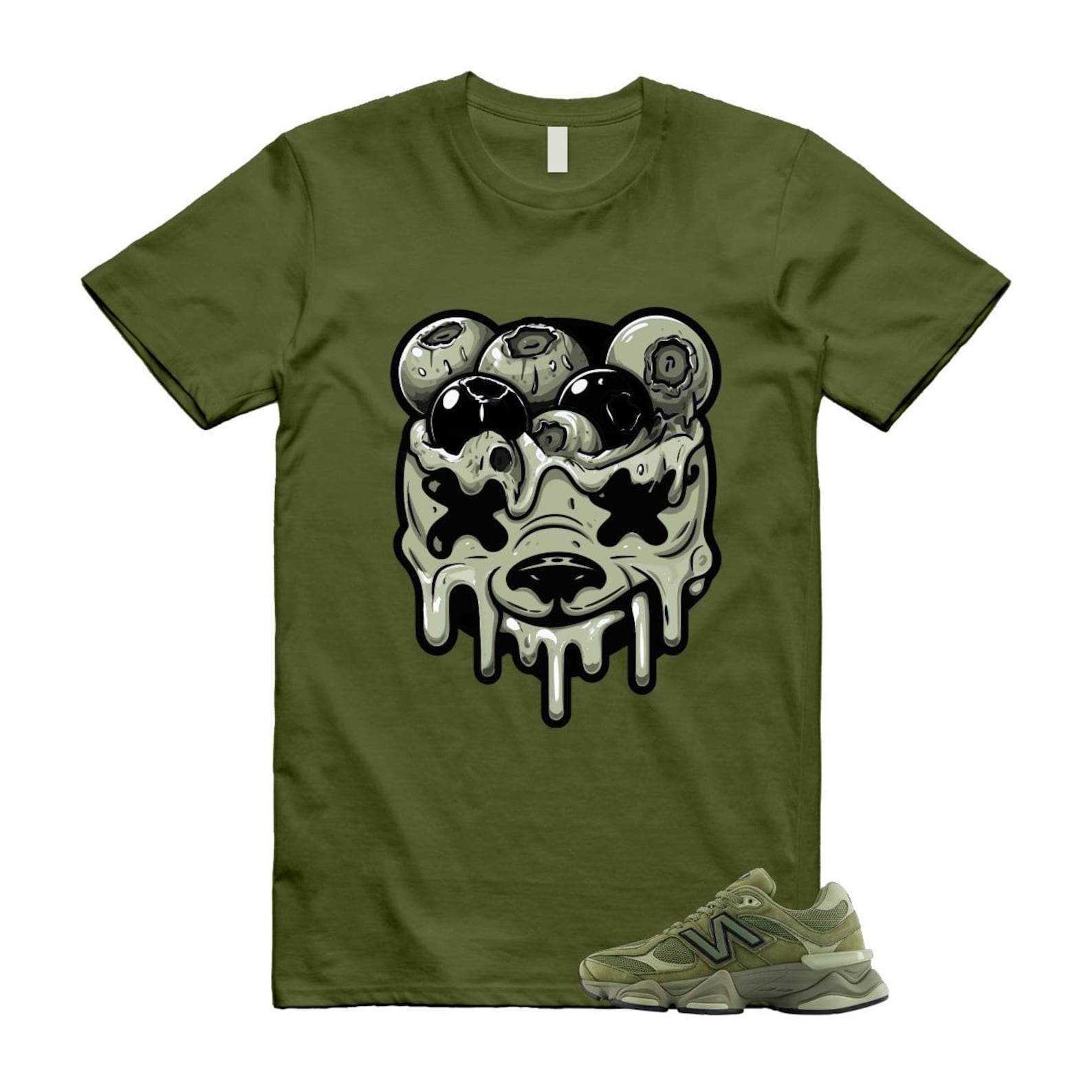 New Balance 9060 Dark Olivine Green Olive Shirt To Match Dbear T-Shirt 2025