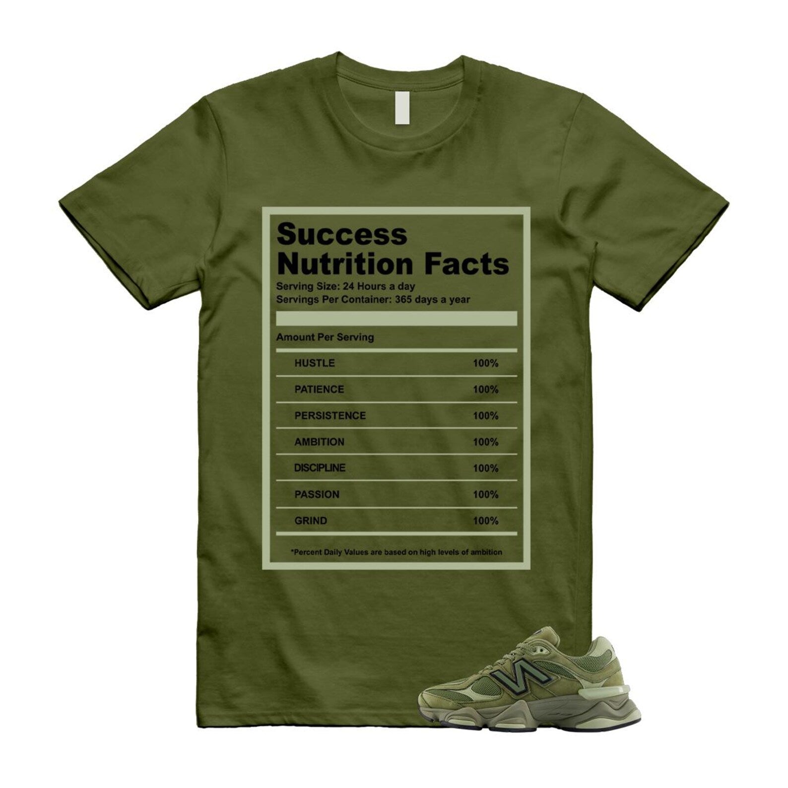 New Balance 9060 Dark Olivine Green Olive Shirt To Match Success T-Shirt 2025