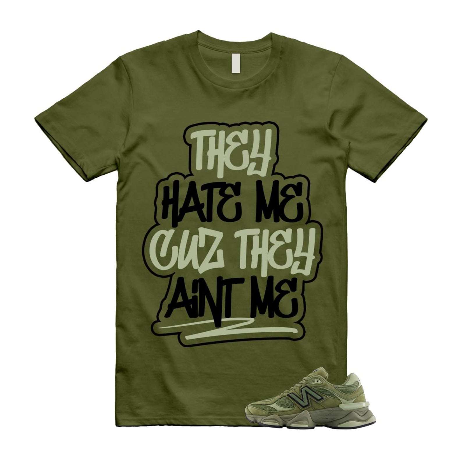 New Balance 9060 Dark Olivine Green Olive Shirt To Match Aint T-Shirt 2025