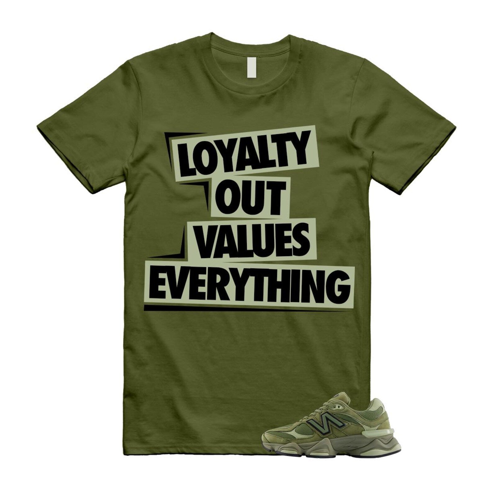 New Balance 9060 Dark Olivine Green Olive Shirt To Match Love T-Shirt 2025