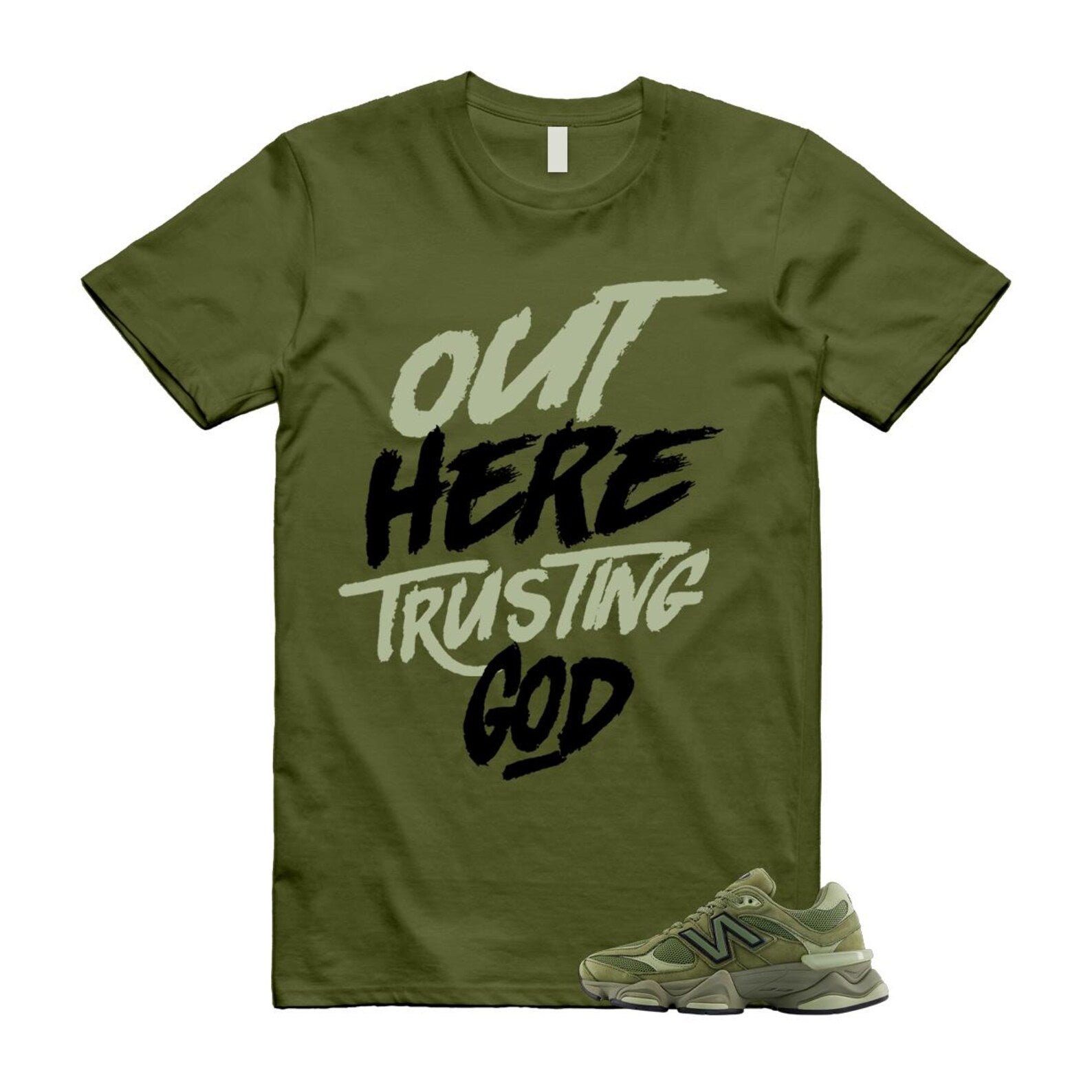 New Balance 9060 Dark Olivine Green Olive Shirt To Match God T-Shirt 2025