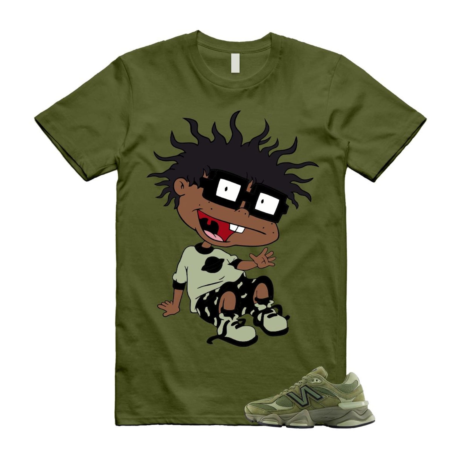 New Balance 9060 Dark Olivine Green Olive Shirt To Match Finster T-Shirt 2025