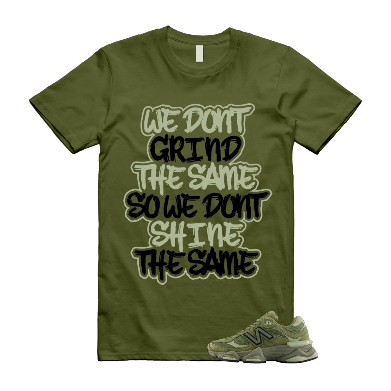 New Balance 9060 Dark Olivine Green Olive Shirt To Match Grind T-Shirt 2025