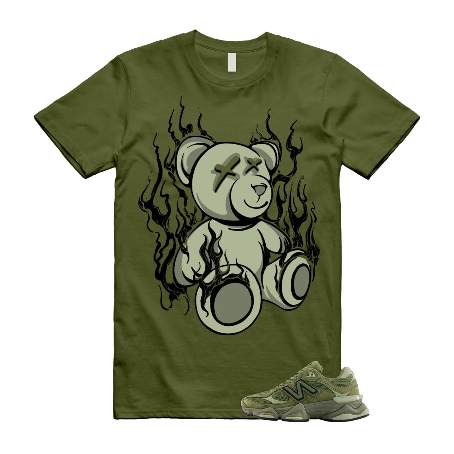 New Balance 9060 Dark Olivine Green Olive Shirt To Match Lit T-Shirt 2025