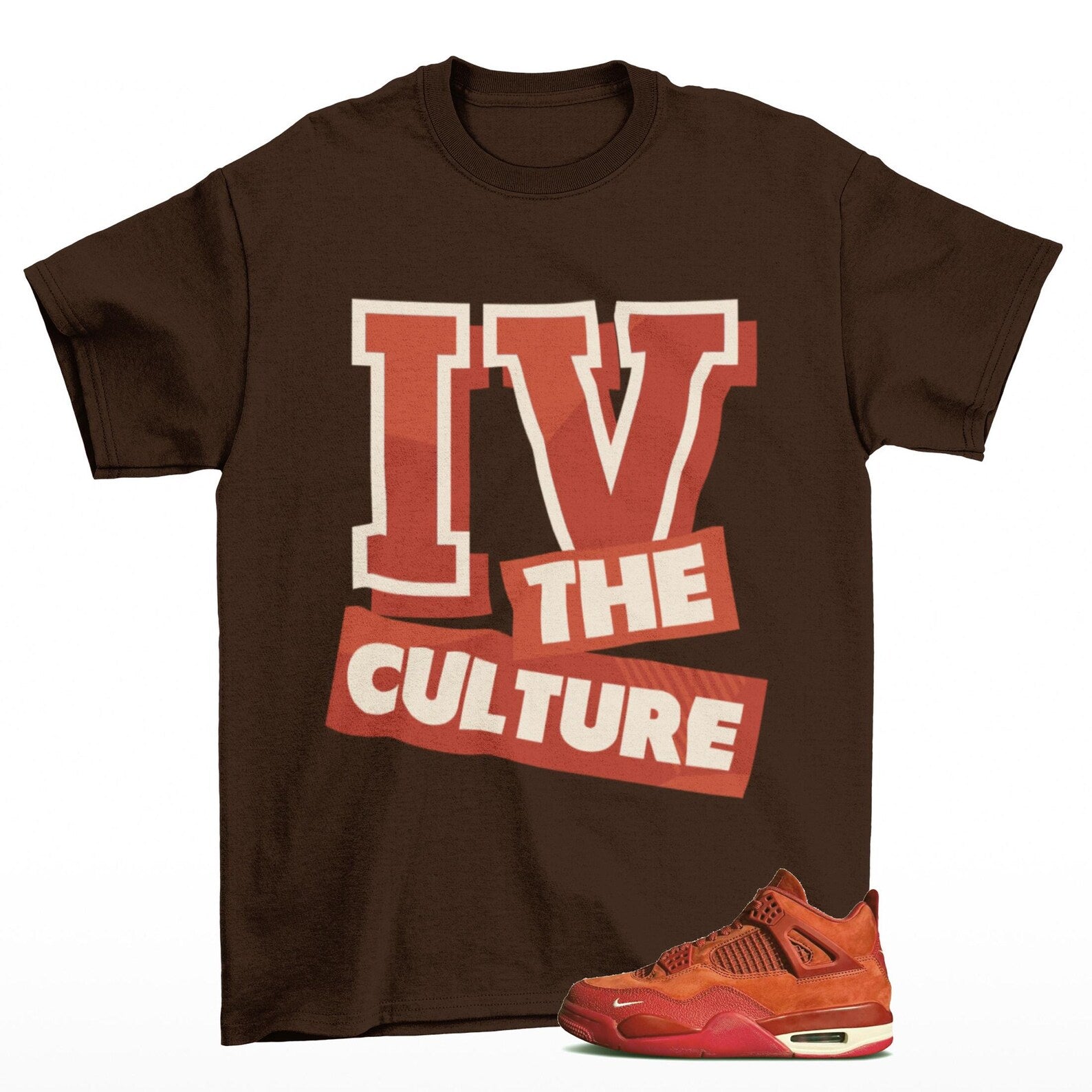 Jordan 4 Brick By Brick Brown T Shirt Match For The Culture T-Shirt, Match Sneaker Tee 2025