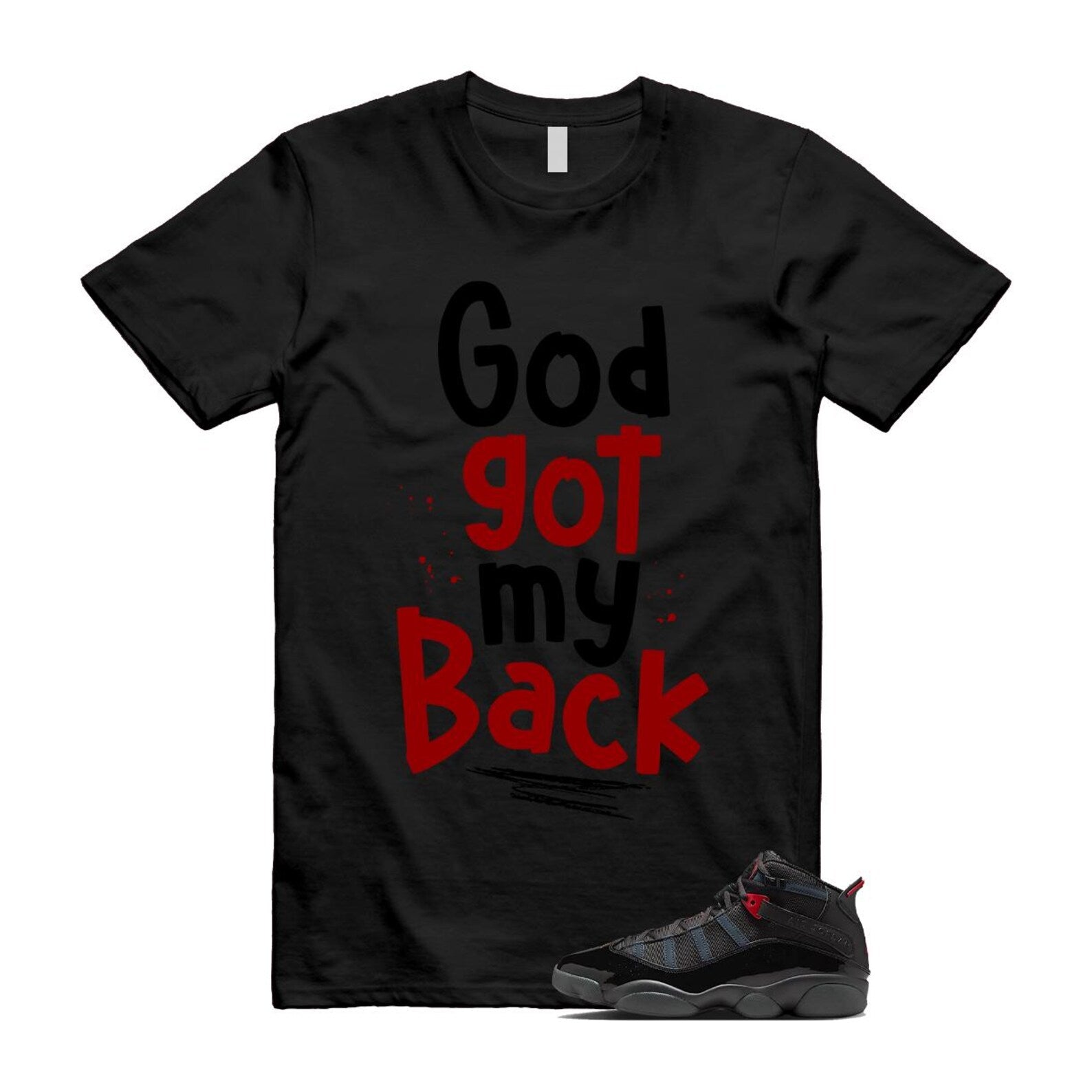 6 Rings Anthracite Black Fire Red Shirt To Match God 2 T-Shirt 2025
