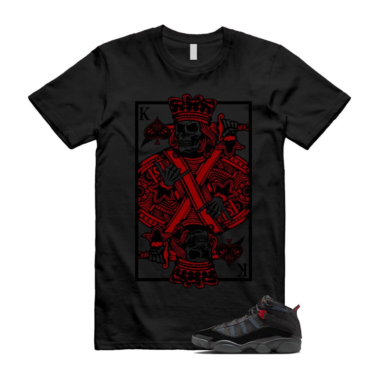 6 Rings Anthracite Black Fire Red Shirt To Match King Card T-Shirt 2025