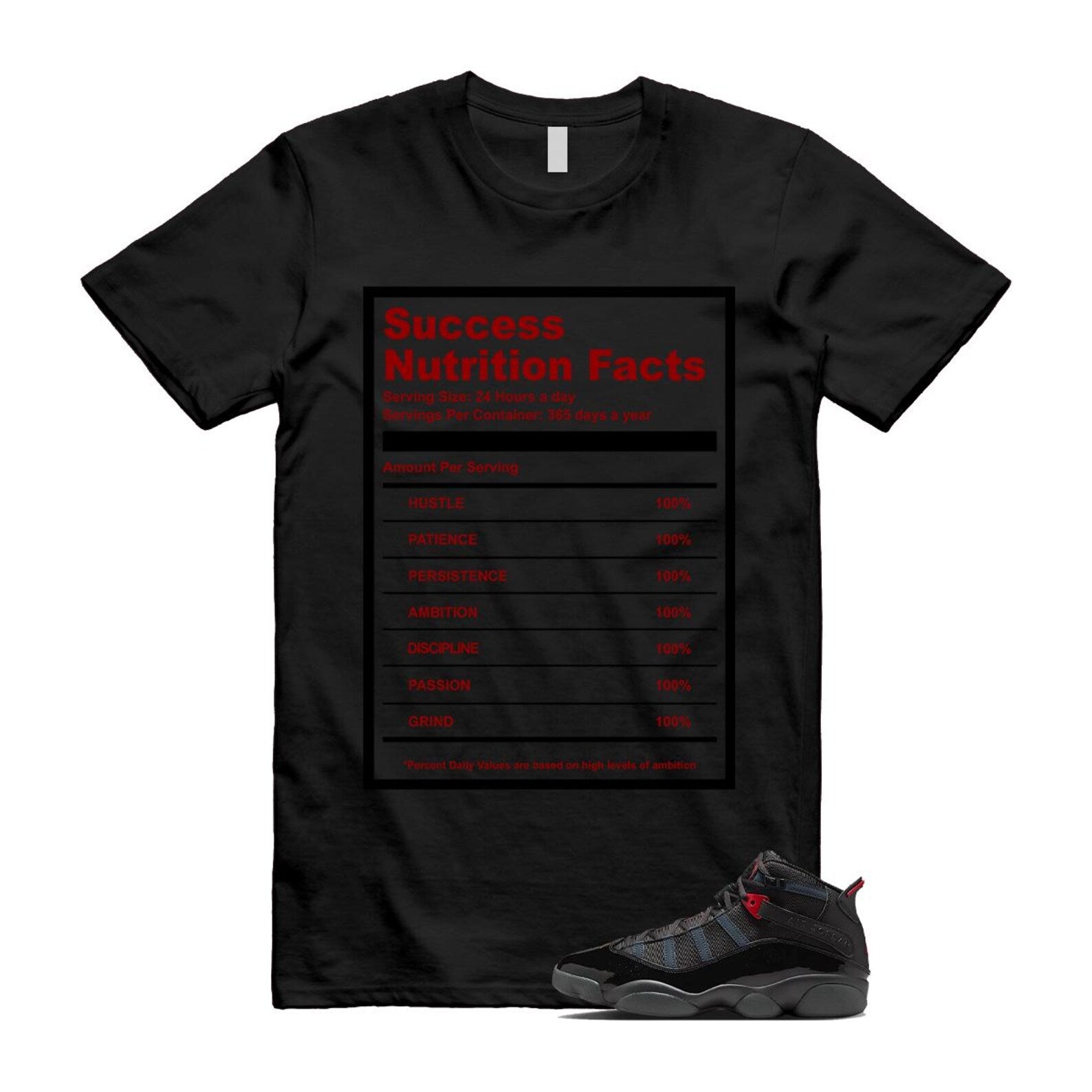 6 Rings Anthracite Black Fire Red Shirt To Match Success T-Shirt 2025
