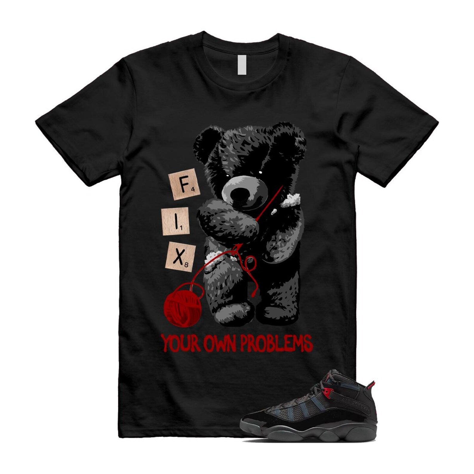 6 Rings Anthracite Black Fire Red Shirt To Match Fix T-Shirt 2025