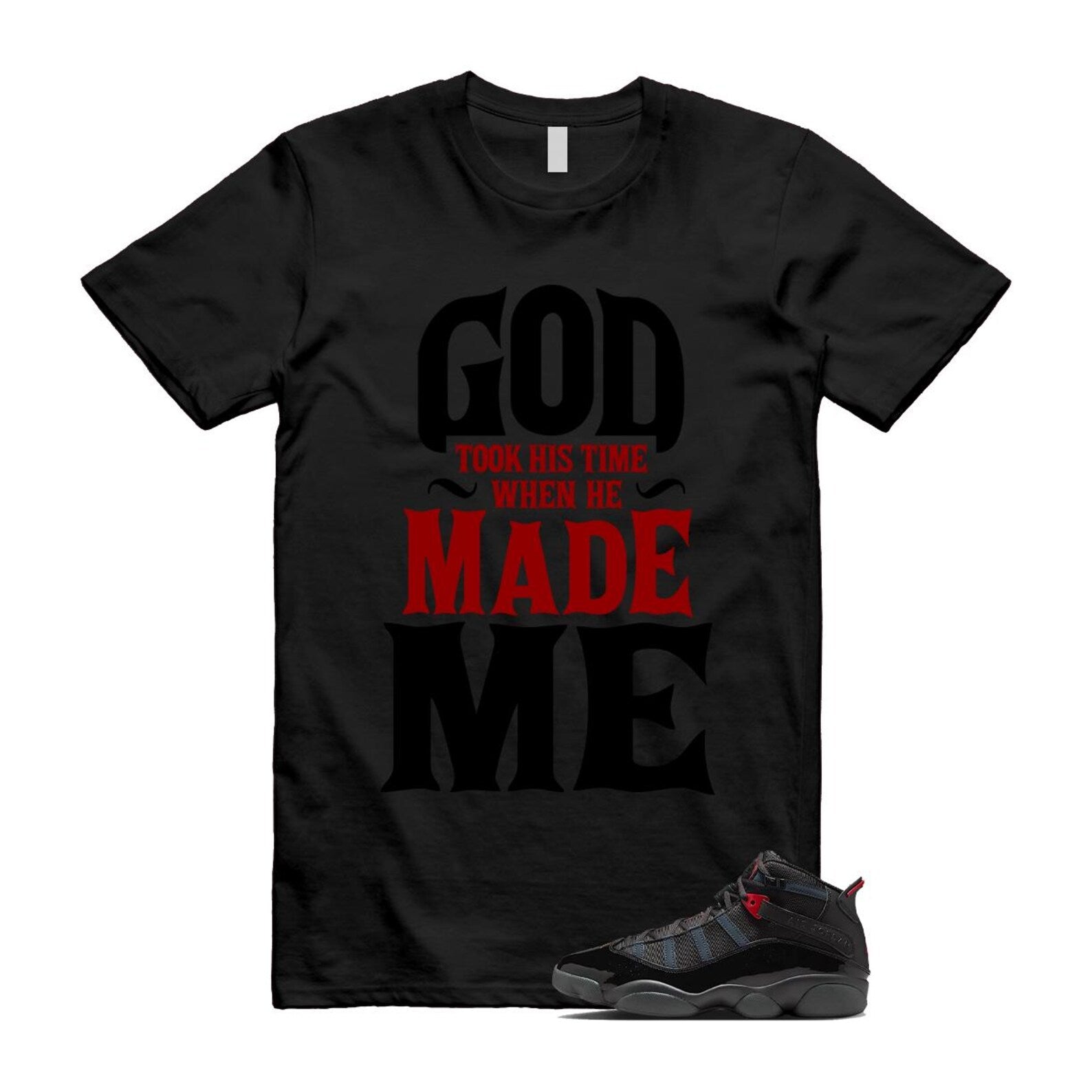 6 Rings Anthracite Black Fire Red Shirt To Match Made Me T-Shirt 2025