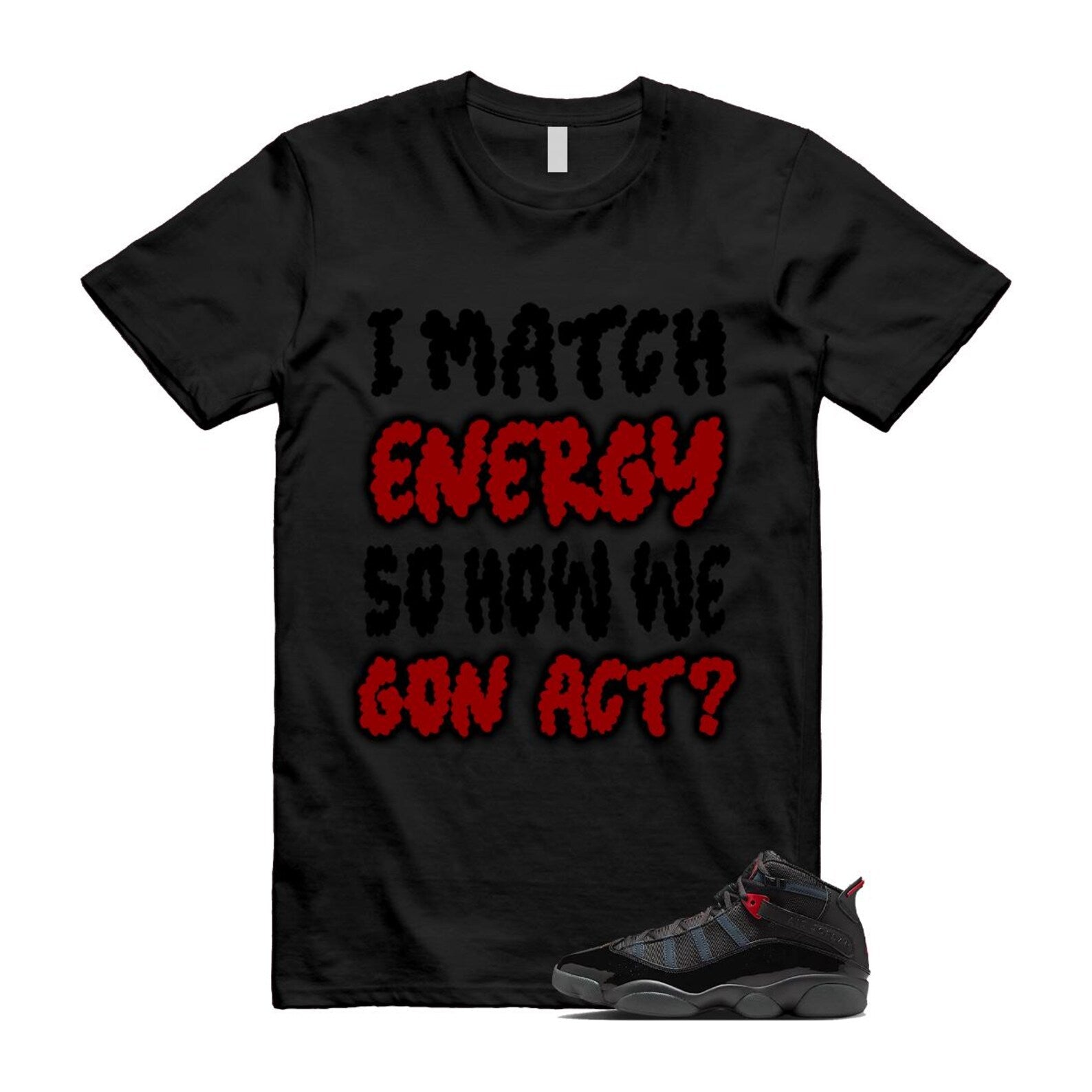 6 Rings Anthracite Black Fire Red Shirt To Match I Match Energy T-Shirt 2025