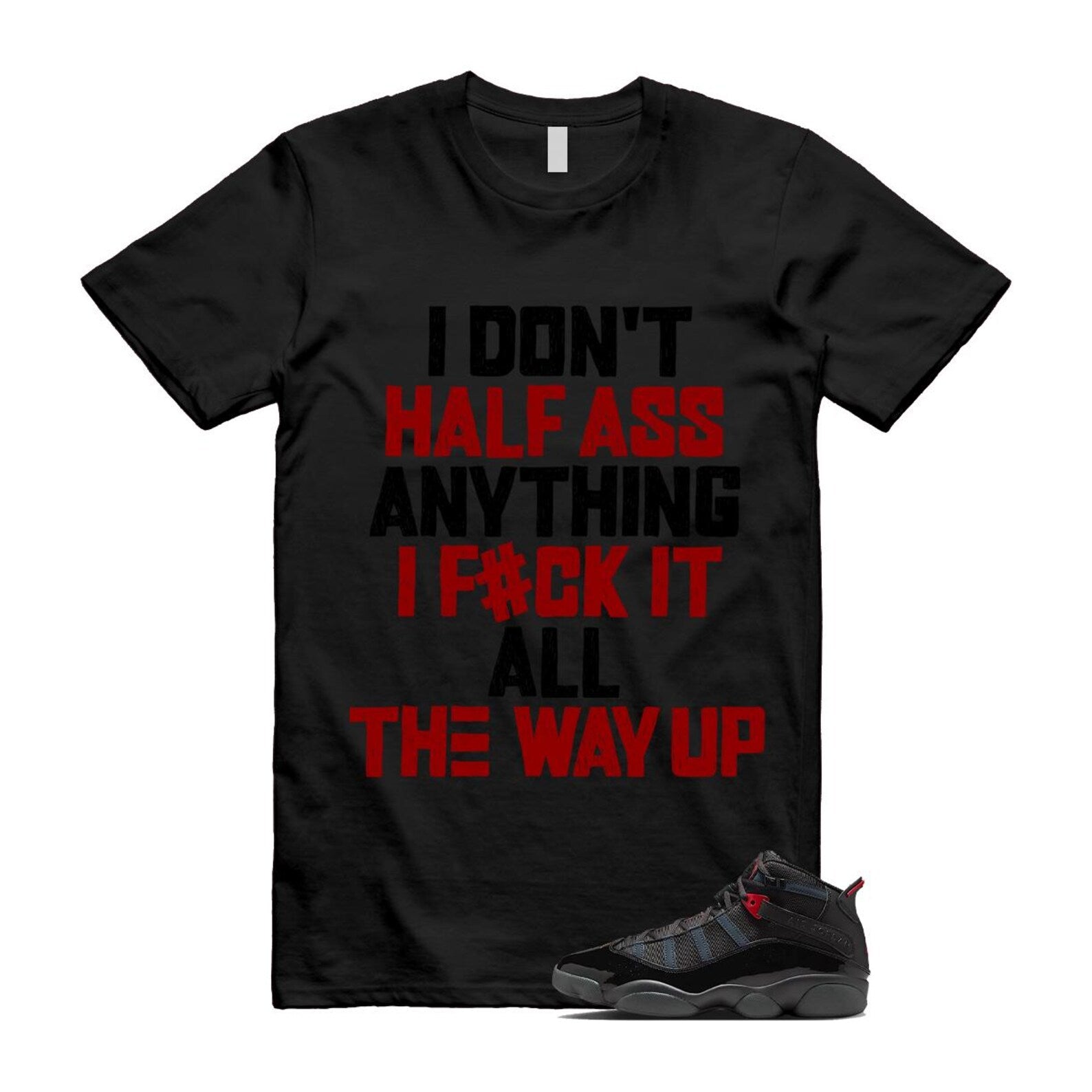 6 Rings Anthracite Black Fire Red Shirt To Match Half T-Shirt 2025