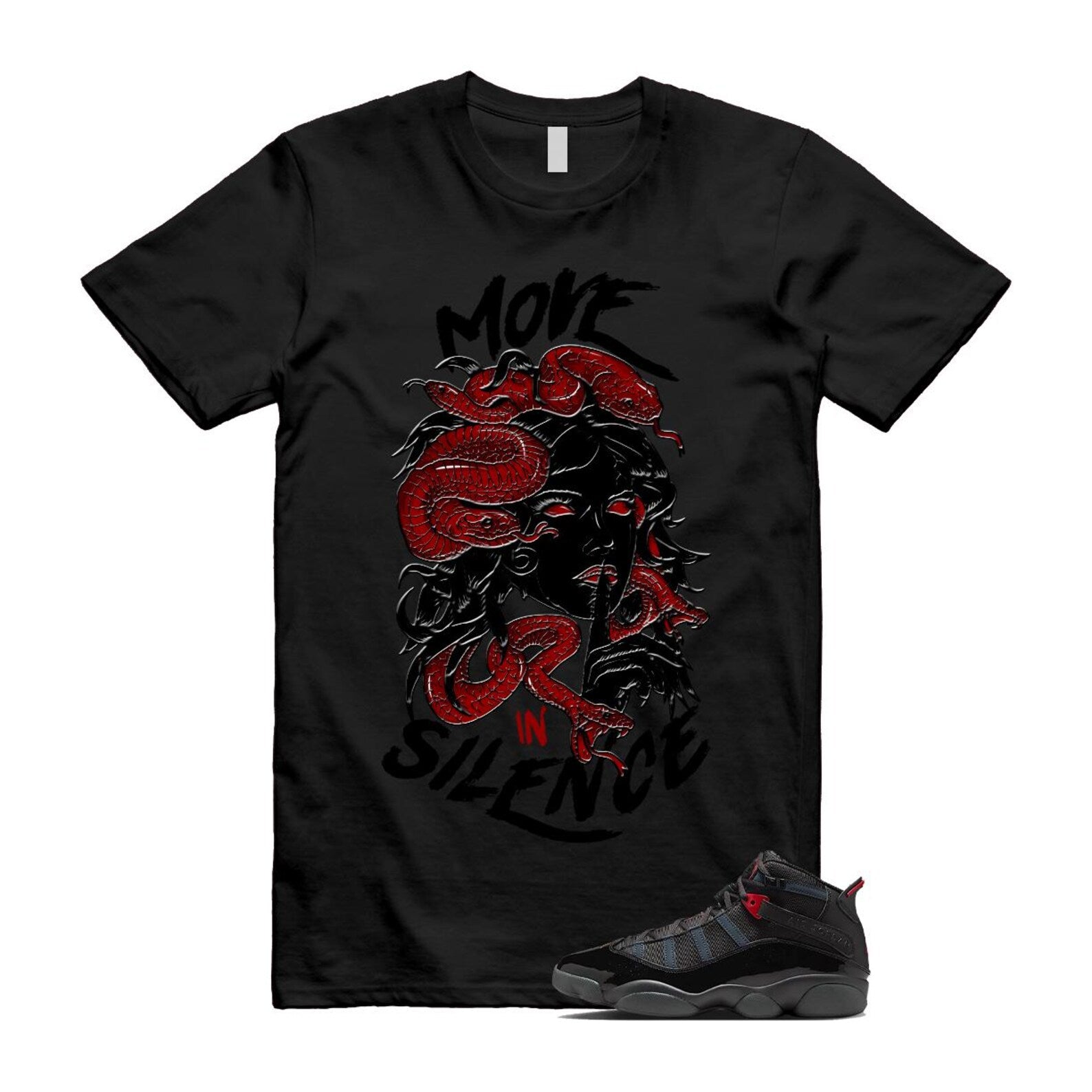 6 Rings Anthracite Black Fire Red Shirt To Match Move Is Silence T-Shirt 2025