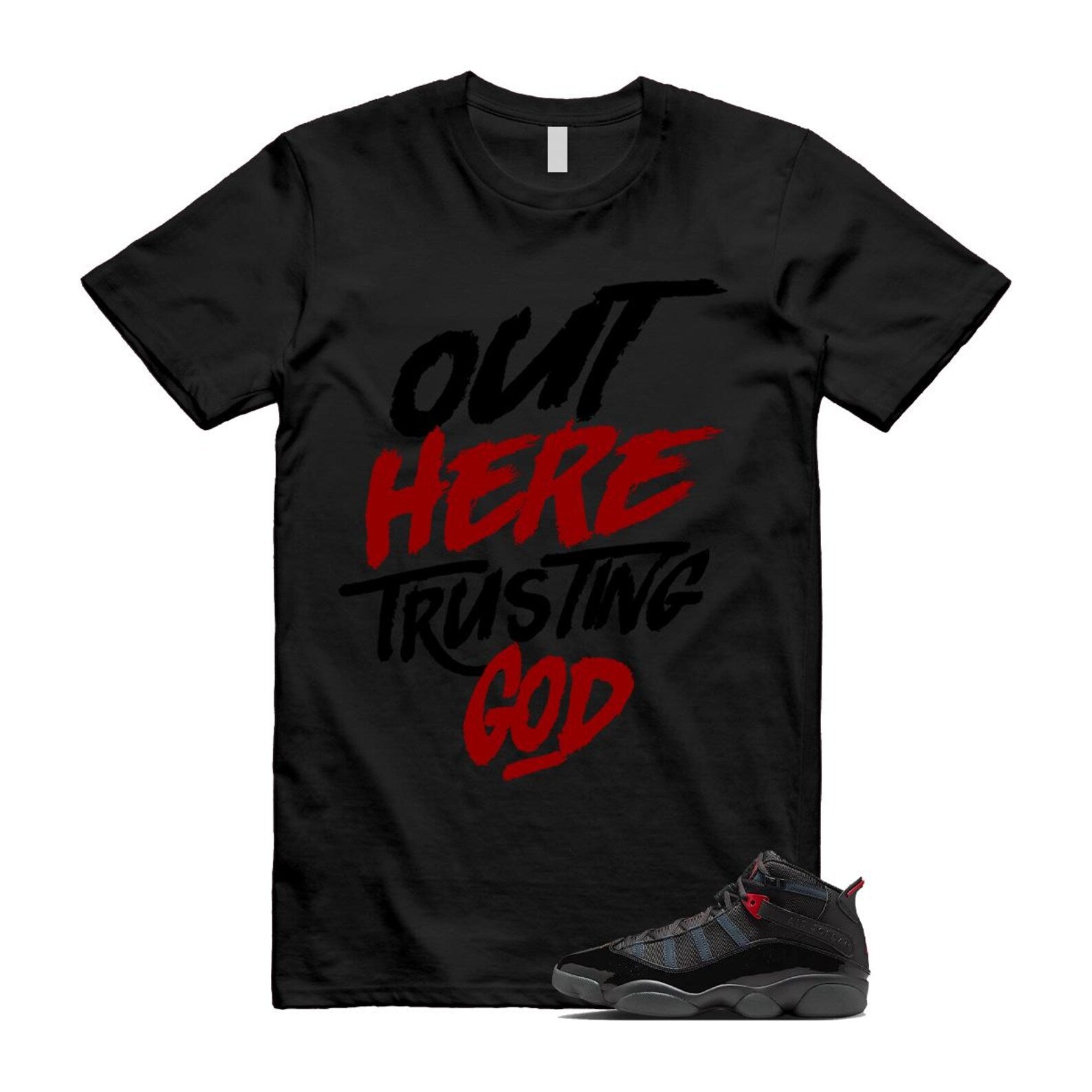 6 Rings Anthracite Black Fire Red Shirt To Match God T-Shirt 2025