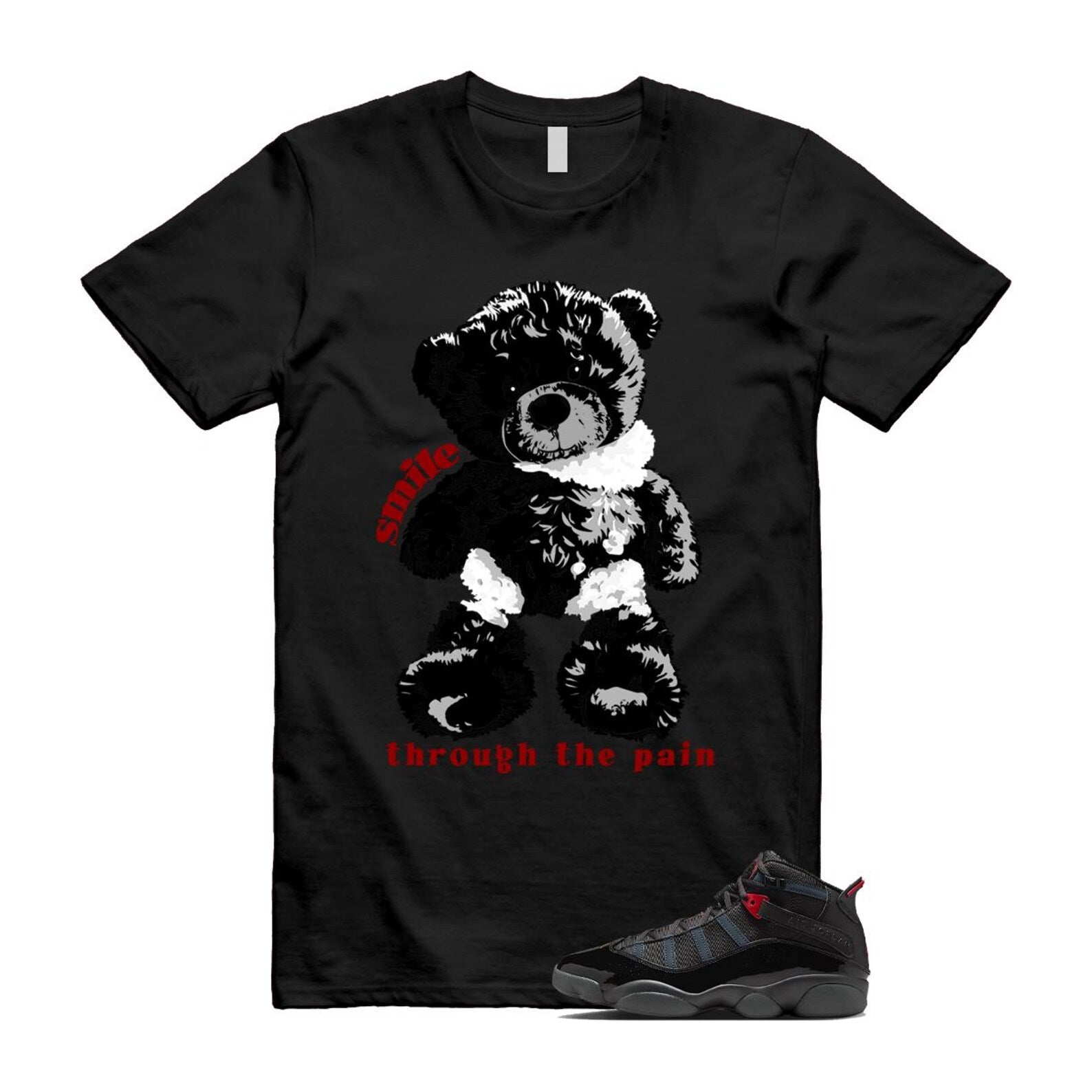 6 Rings Anthracite Black Fire Red Shirt To Match Smile T-Shirt 2025