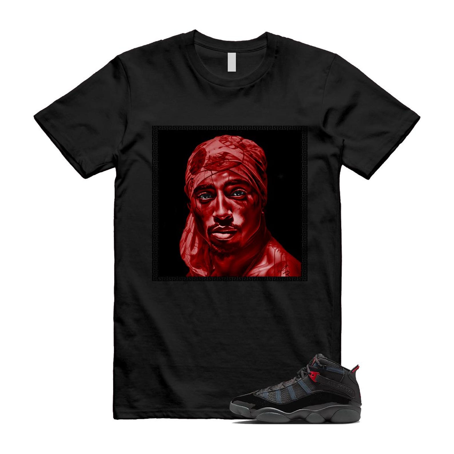 6 Rings Anthracite Black Fire Red Shirt To Match Pac T-Shirt 2025