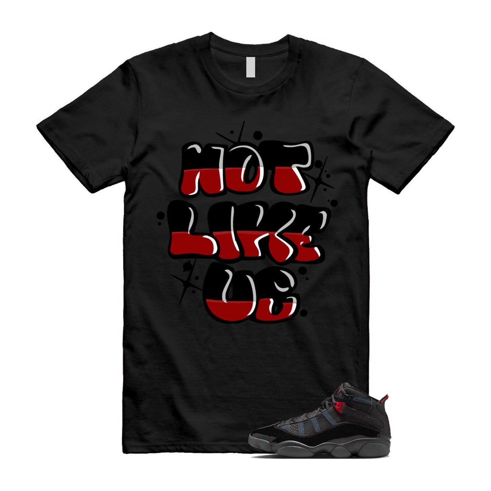6 Rings Anthracite Black Fire Red Shirt To Match Not Like Us T-Shirt 2025