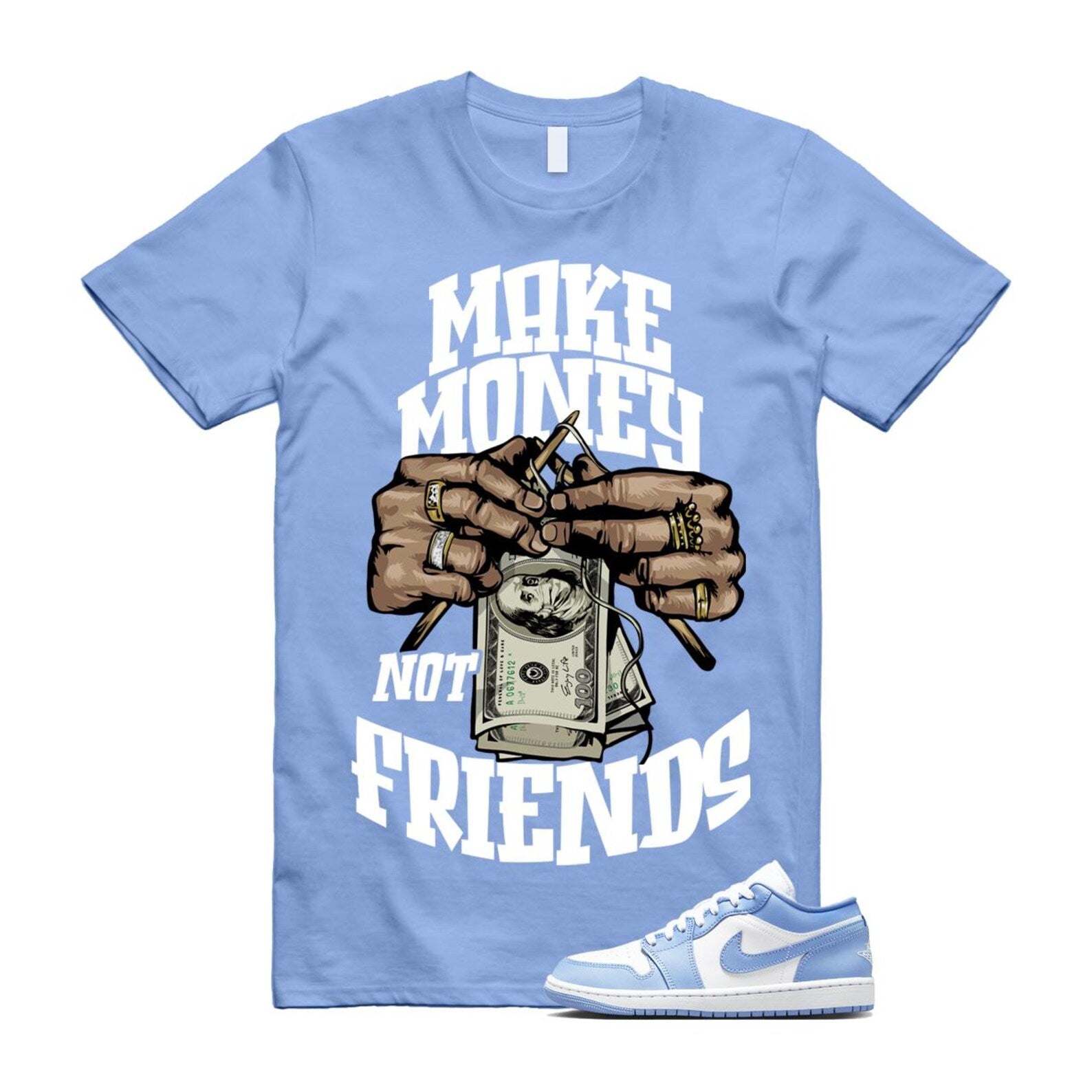 Jordan 1 Low White Aluminum T Shirt Match MM DC0774-142 T-Shirt, Sneaker Match Tee