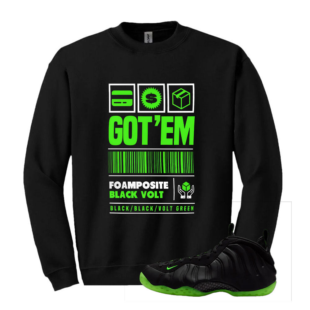 Foamposite Volt Black Air One Sweatshirt To Match Got'Em Sweatshirt 2025